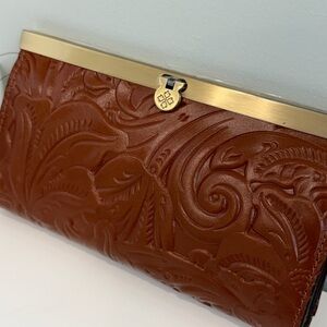 NWT Patricia Nash Cauchy Leather Handbag Artisan Clutch Classic Elegance Purse